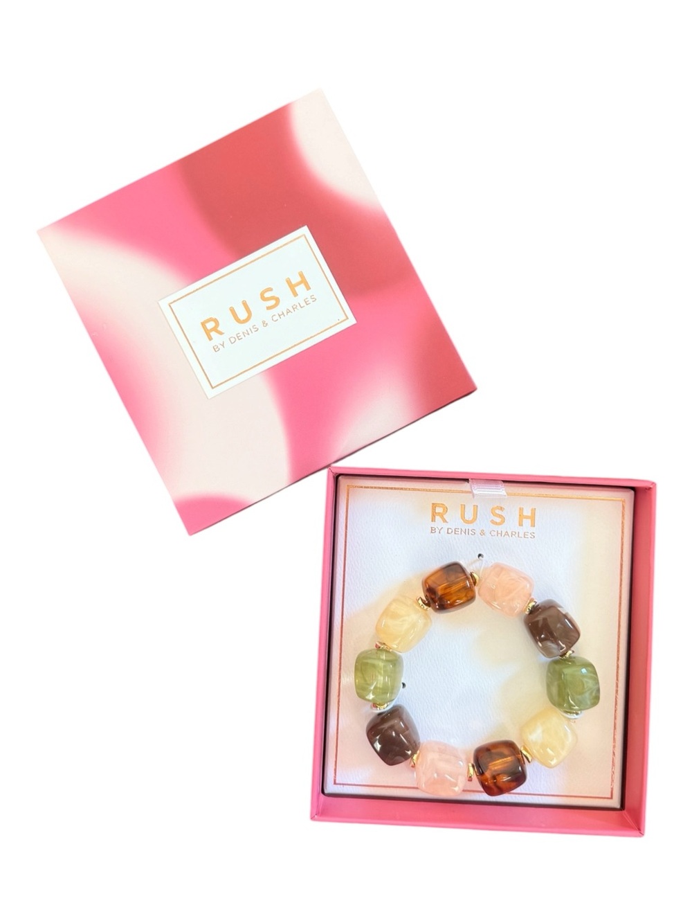 RUSH by Denis & Charles New Multicolor Beaded Stretch Bracelet NIB